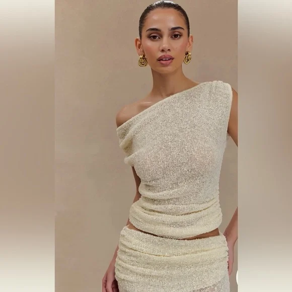 Meshki Cream Maxi Skirt & Knit Top Set - Picture 2 of 12